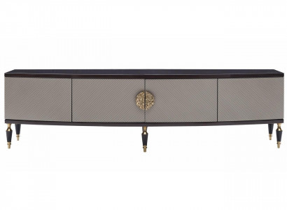 Sideboard RTV Lowboard TV Ständer Schrank Holz Grau Wohnzimmer